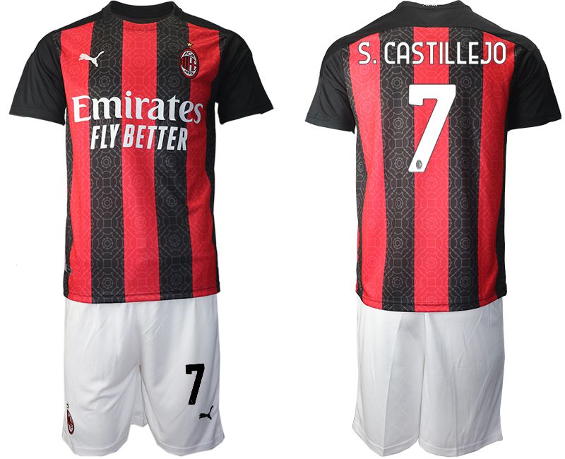 Men 2020-2021 club AC milan home #7 red Soccer Jerseys1->soccer dust mask->Sports Accessory